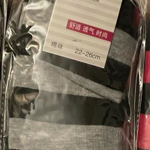 Grey  and Black thigh-high socks